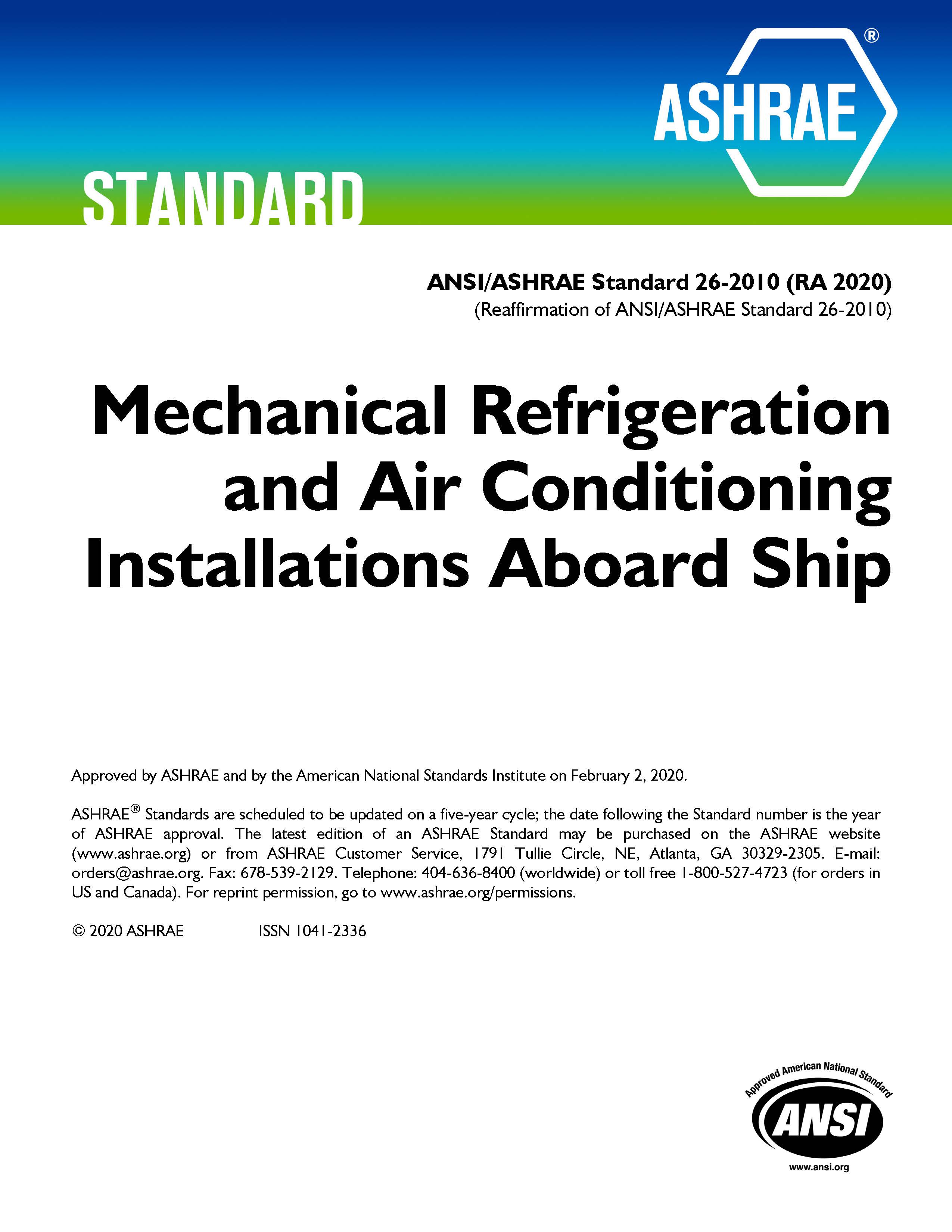 ASHRAE Releases Reaffirmations of Standards 26 and 28